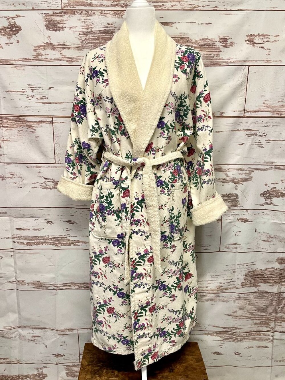 Vintage Victoria's Secret Gold Label Floral Terry Cloth Robe